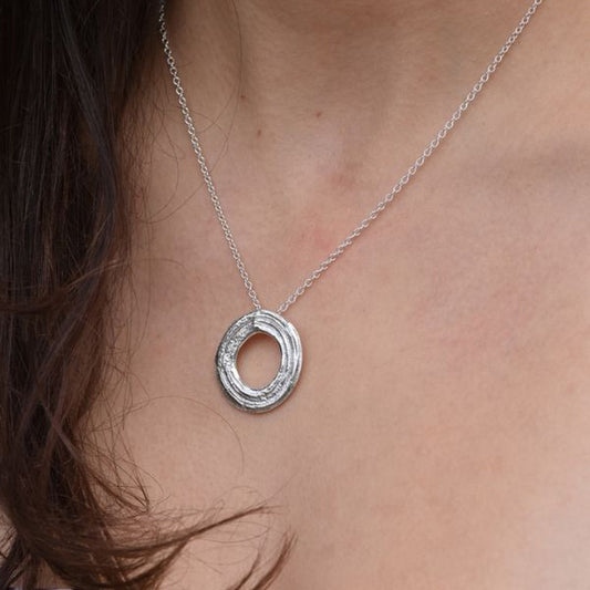 Silver Oak Bark Necklace