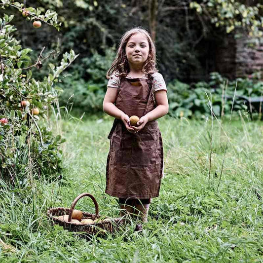 Sloe Waxed Cotton Children's Apron