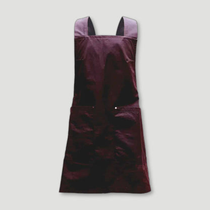 Sloe Waxed Cotton Crossover Apron from FieldwareCo - British Made Waxed Cotton Aprons