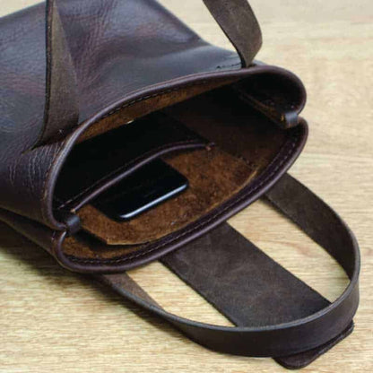 Small Brown Kodiak Leather Handbag