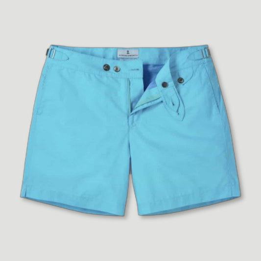 Solid light blue 'Clipper' swim shorts