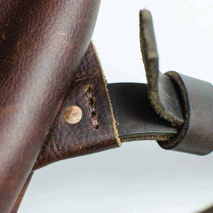 Tan Kodiak Leather Roll Top Backpack