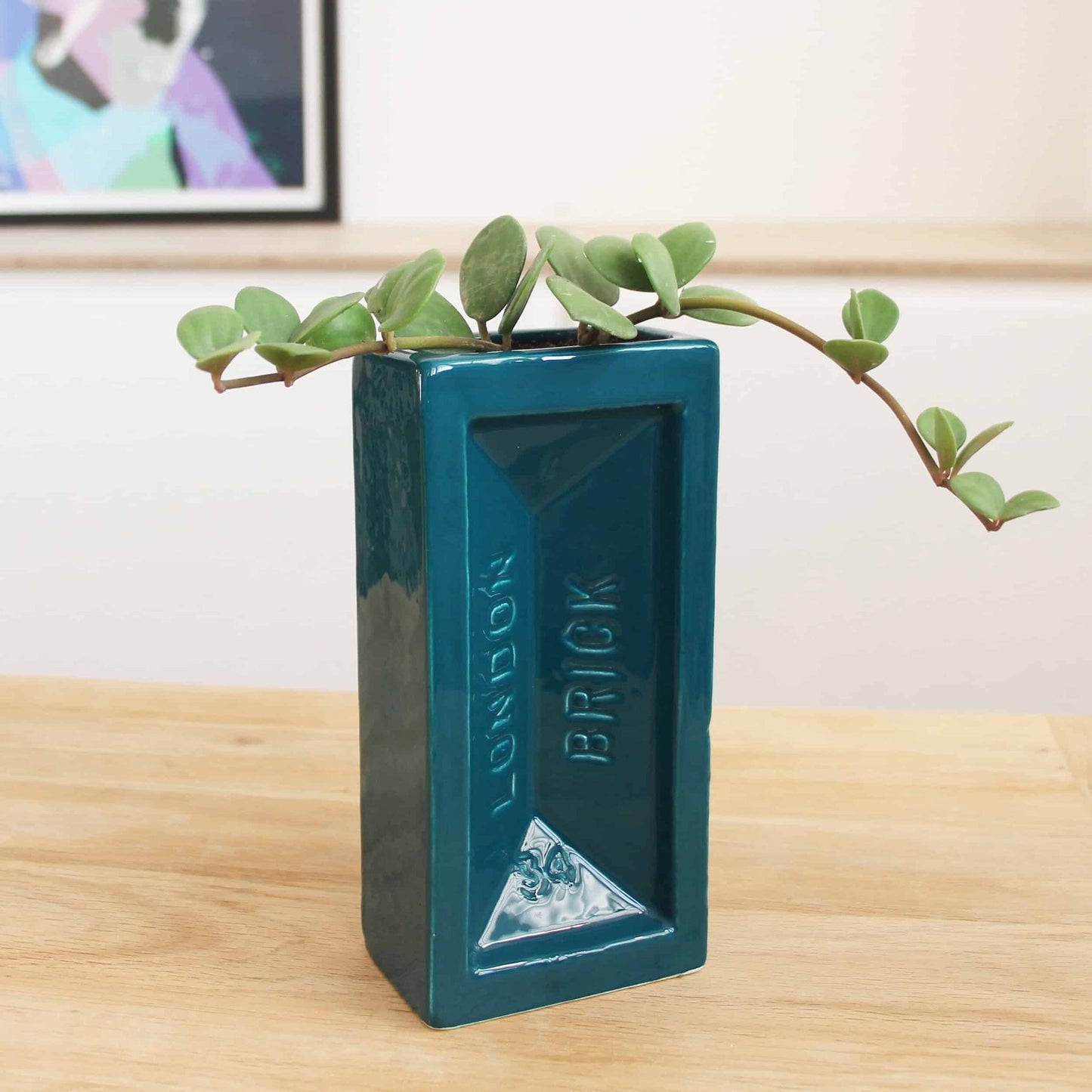 Teal London Brick Vase