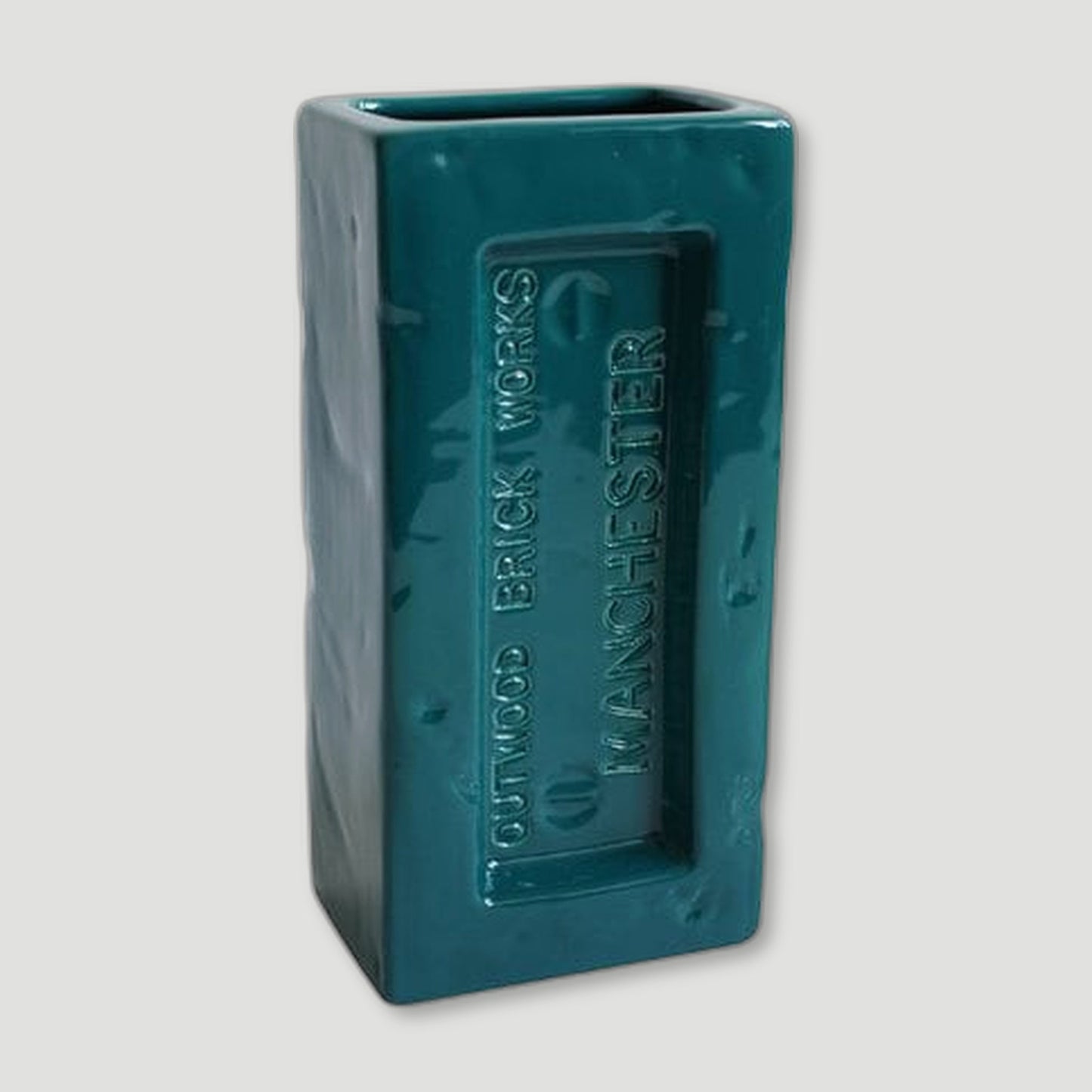 Teal Manchester Brick Vase