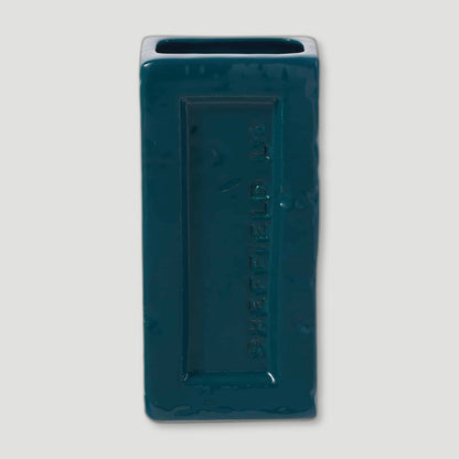 Teal Sheffield Brick Vase
