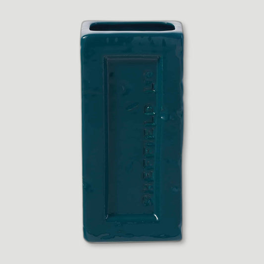 Teal Sheffield Brick Vase