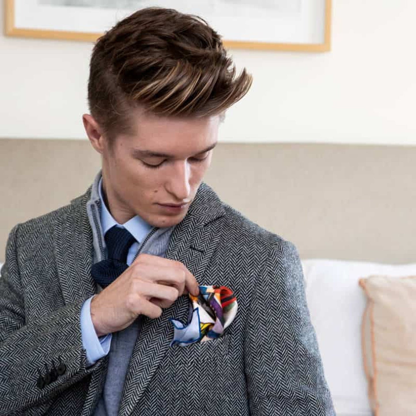 The Football Match Silk Pocket Square