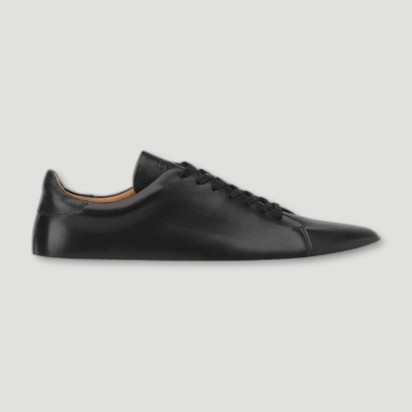 Side view of The Mellor II Black Sneakers from Goral - British Made Trainers