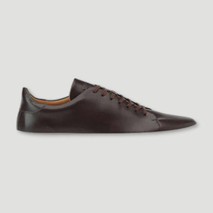 Side view of The Mellor II Espresso Sneakers from Goral - British Made Trainers