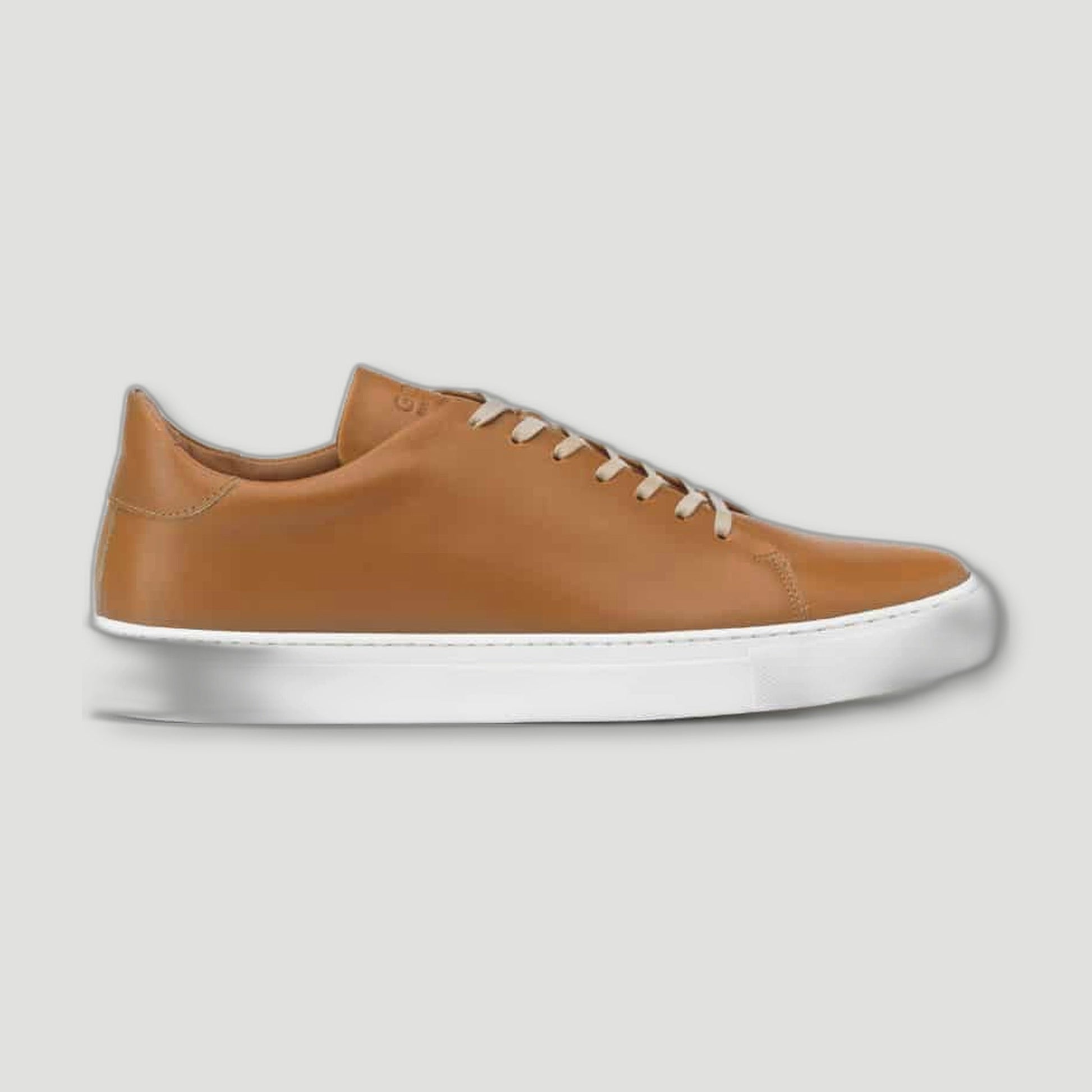 Side view of The Mellor II French Calf Tan Sneakers from Goral - British Made Trainers