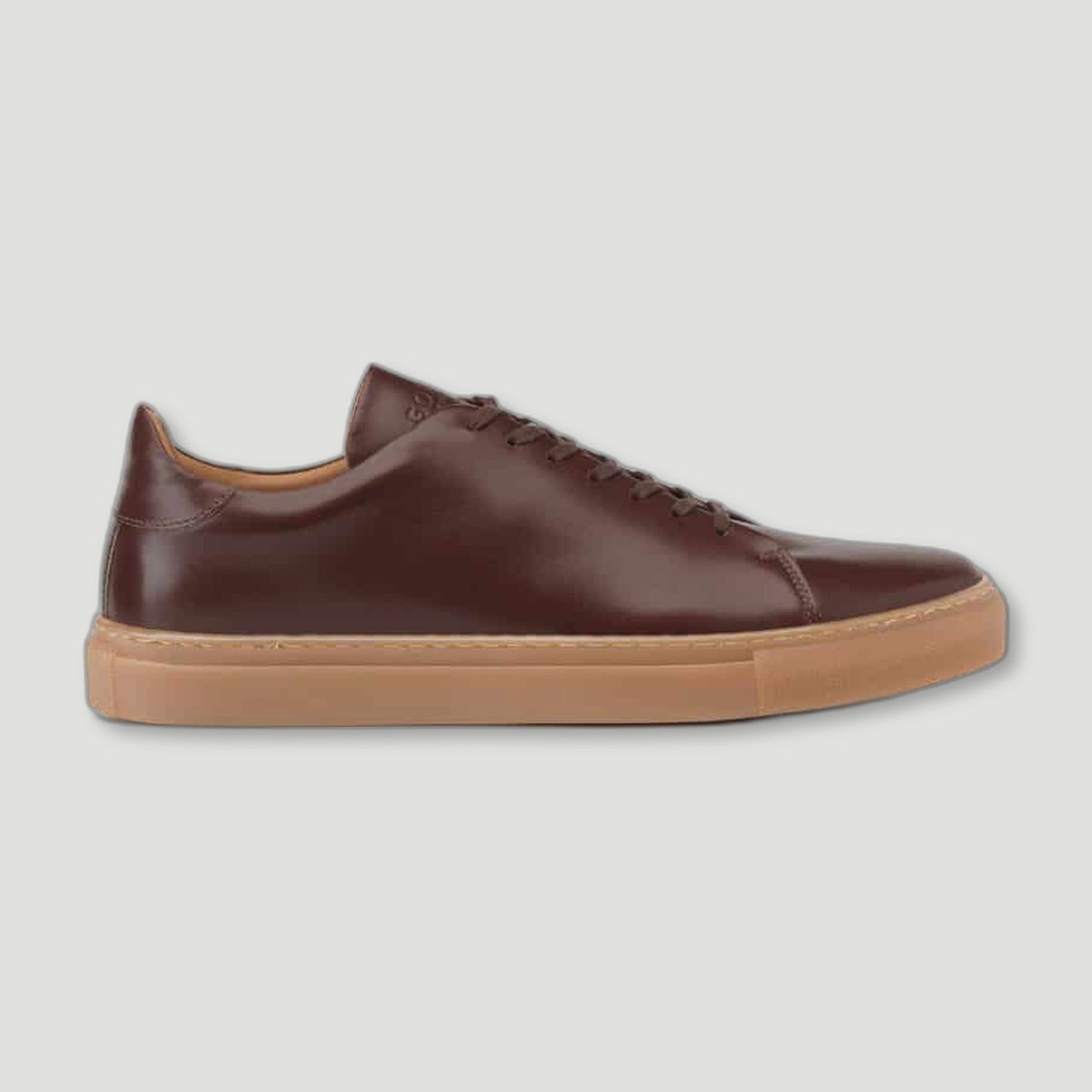 Side view of The Mellor II Rosewood Sneakers from Goral - British Made Trainers