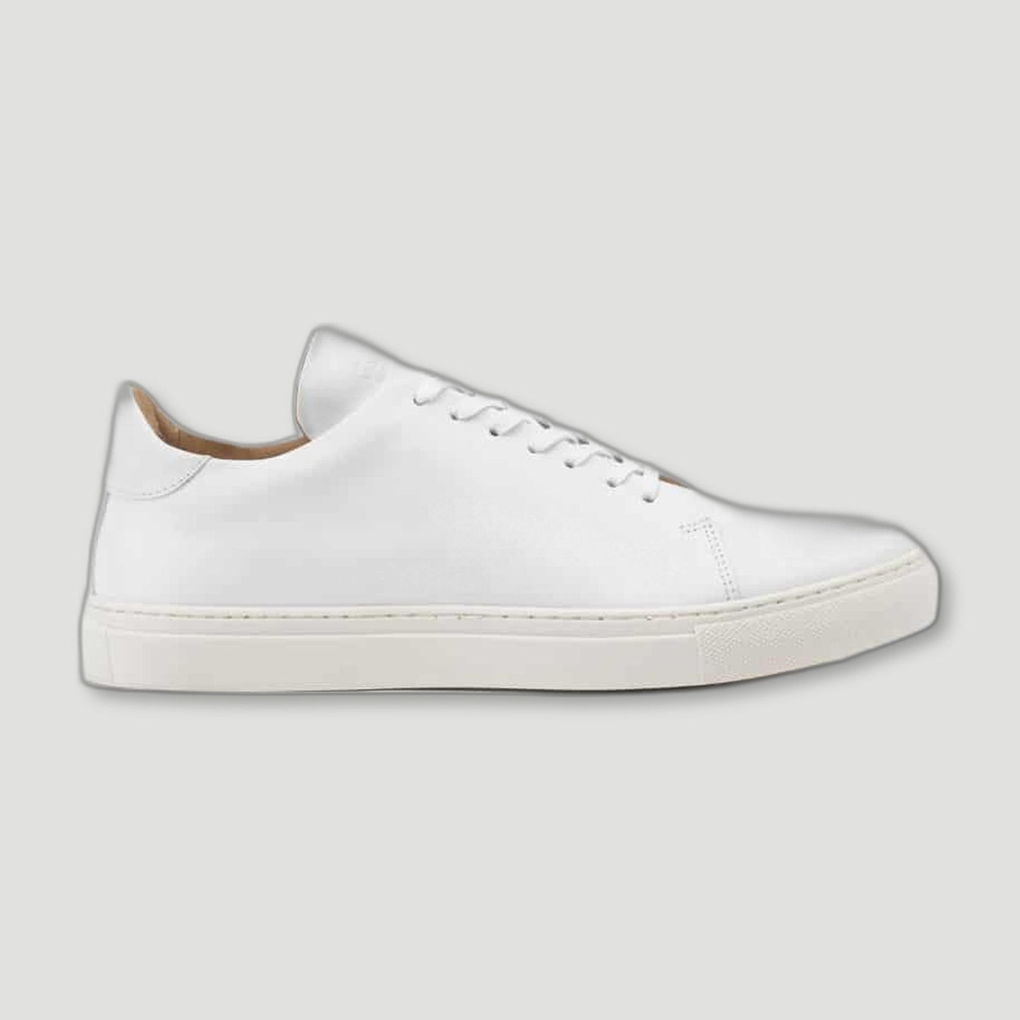Side view of The Mellor II White Calfskin Sneakers from Goral - British Made Trainers