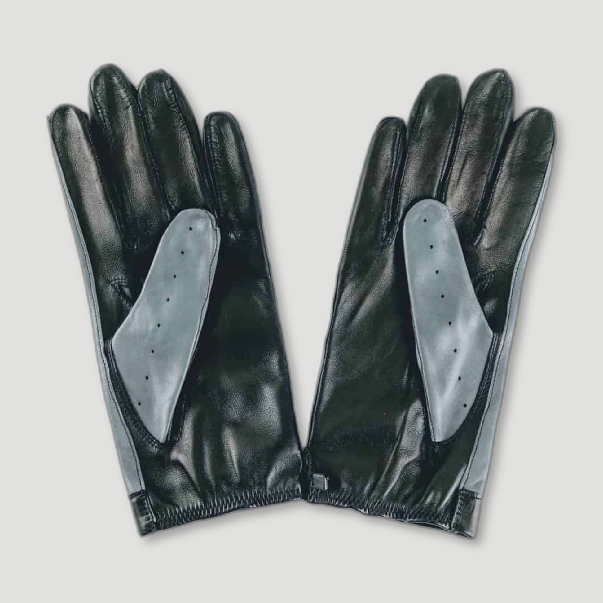 The Morgan Driving Gloves | Frigate Grey and Black Leather from Chester Jefferies - British Made Leather Gloves