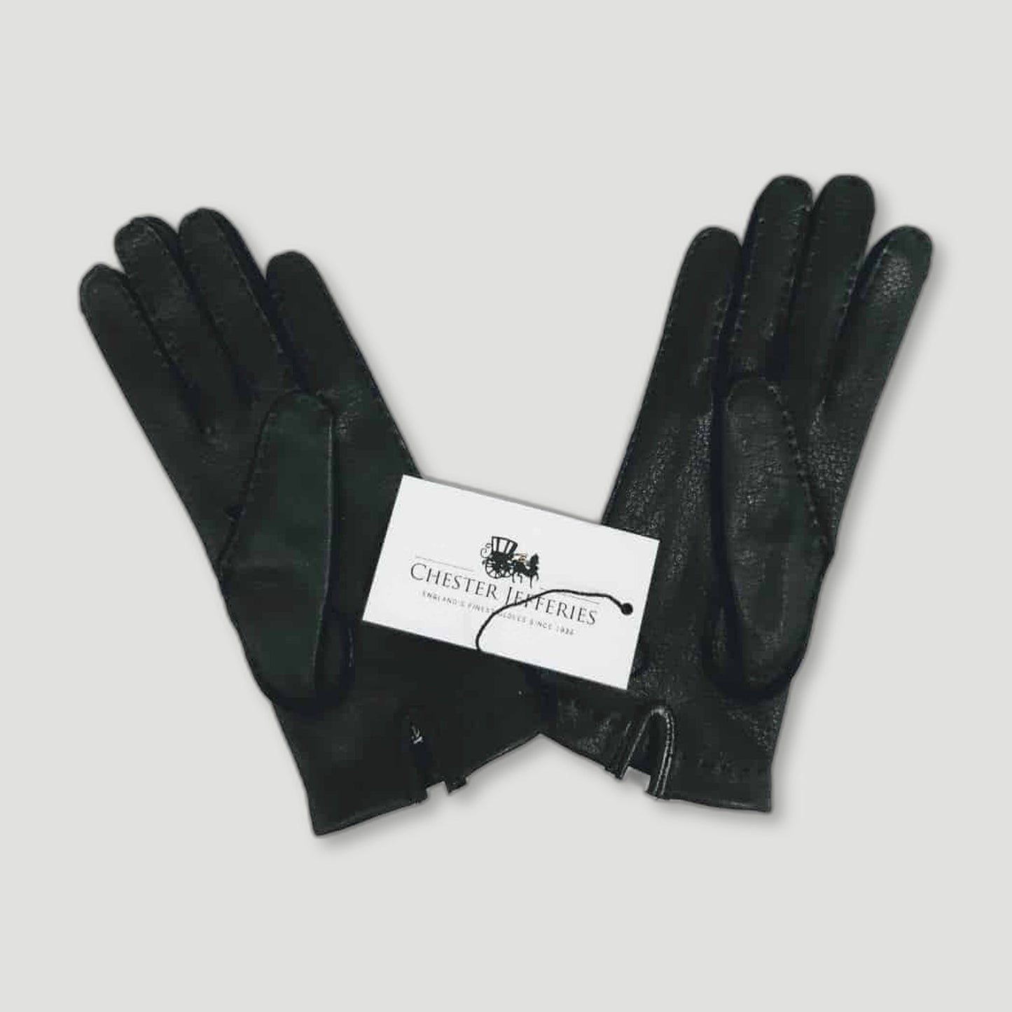 Tag detail of The Park Lane Black Ladies Gloves from Chester Jefferies - British Made Leather Gloves