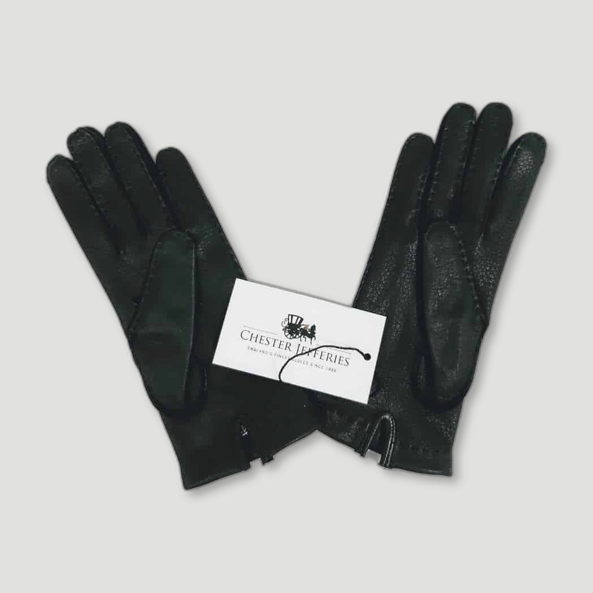 Tag detail of The Park Lane Black Ladies Gloves from Chester Jefferies - British Made Leather Gloves