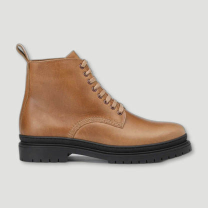 Side view of The Sharman Men's Boots - Natural Tan from Goral - British Made Trainers