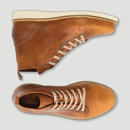 Top view of The Whitley - Hunter Light Oak Boot from Goral - British Made Trainers