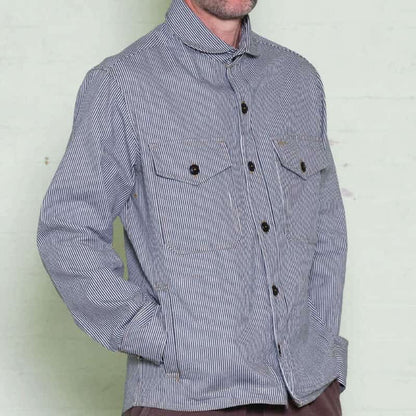 Ticking Stripe Maritime Overshirt