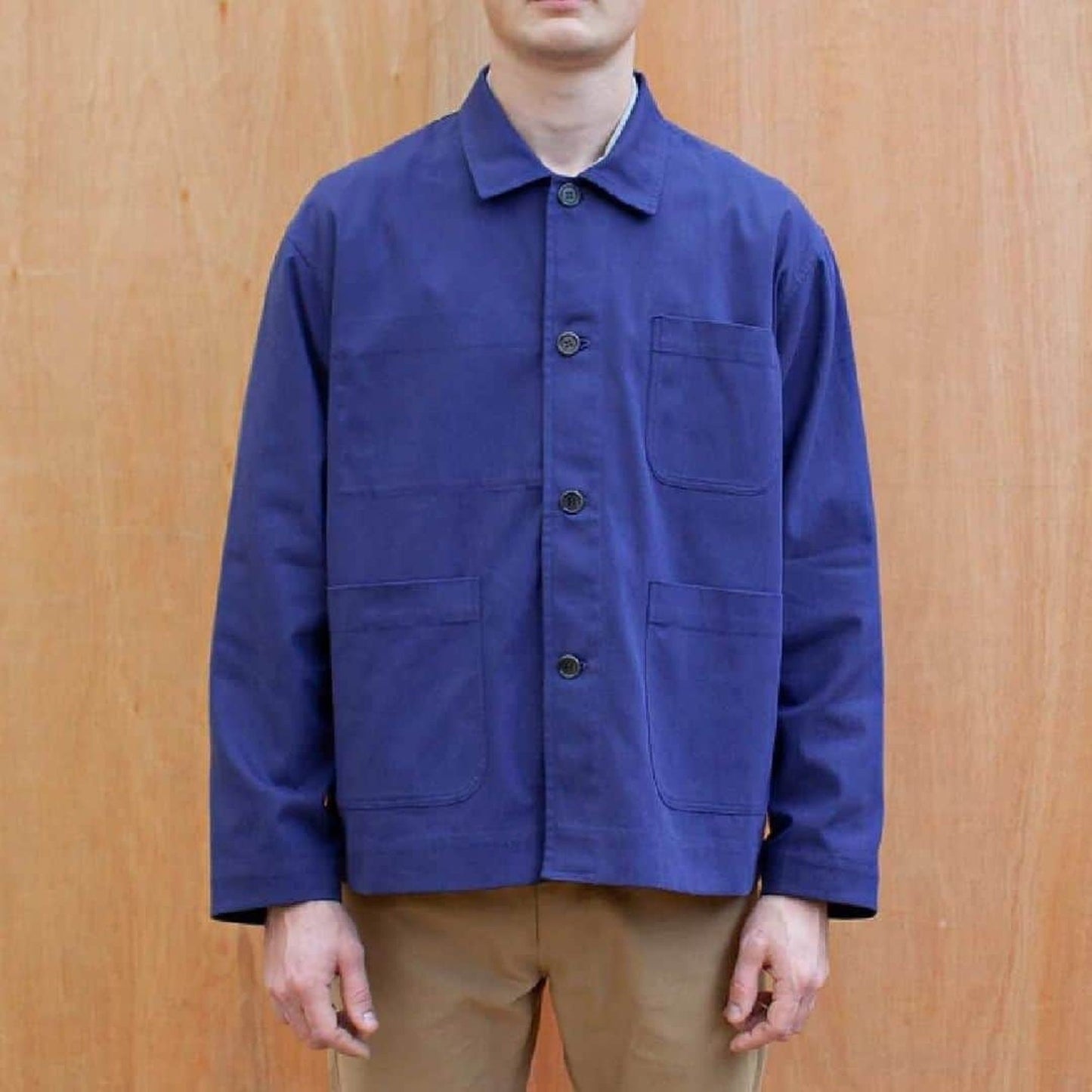 Traditional chore jacket in a brushed cotton canvas - Indigo
