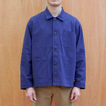 Traditional chore jacket in a brushed cotton canvas - Indigo