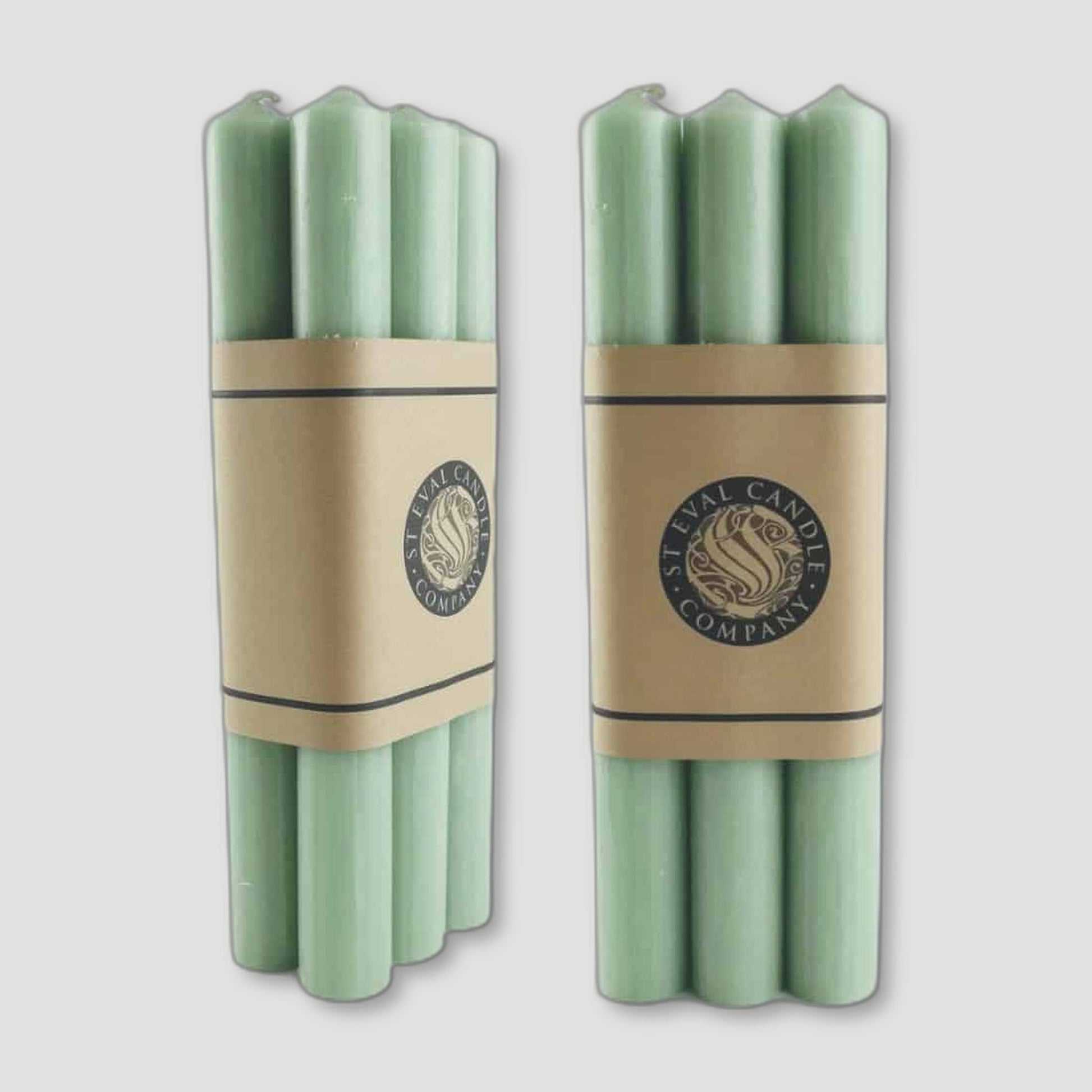 Two Packs Green Dinner Candles from St Eval Candles - British Made Candles
