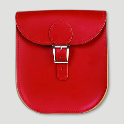 Front view of Vintage Red Milkman Satchel from Brit Stitch - British Made Leather Satchels