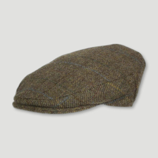 Walker Tweed Cap - Brown Check from Oxford Blue - British Made Waxed Jackets