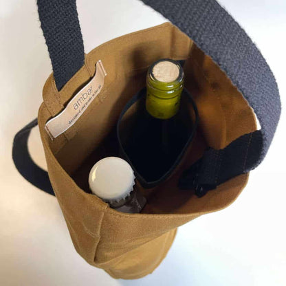 Waxed Cotton Wine Bag