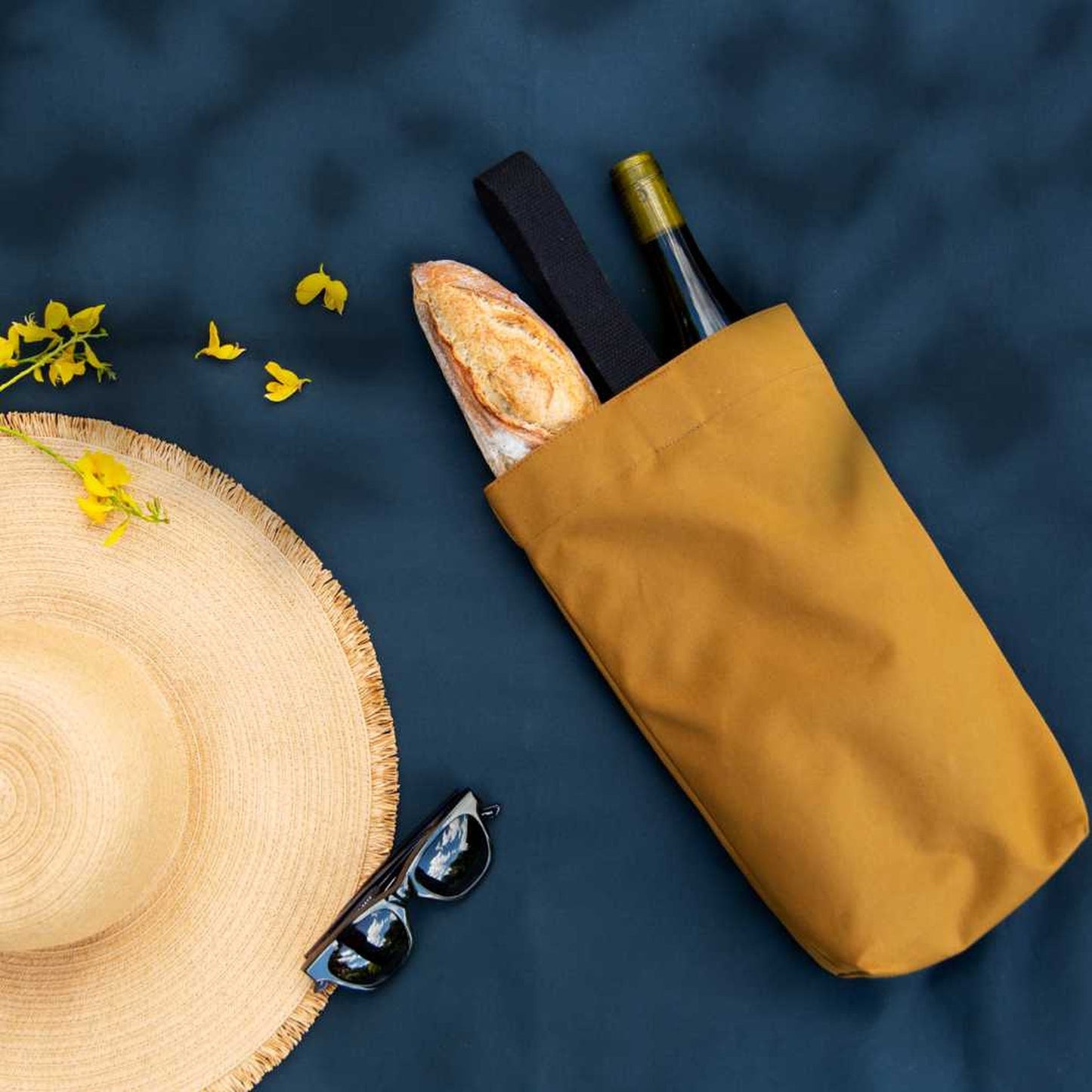 Waxed Cotton Wine Bag