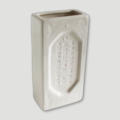 White Birmingham Brick Vase from Stolen Form - British Made Vases & Homeware