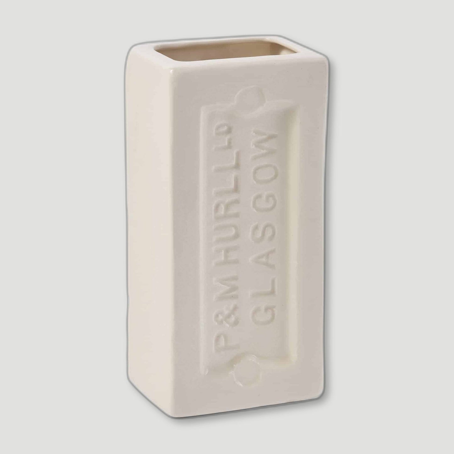 White Glasgow Brick Vase