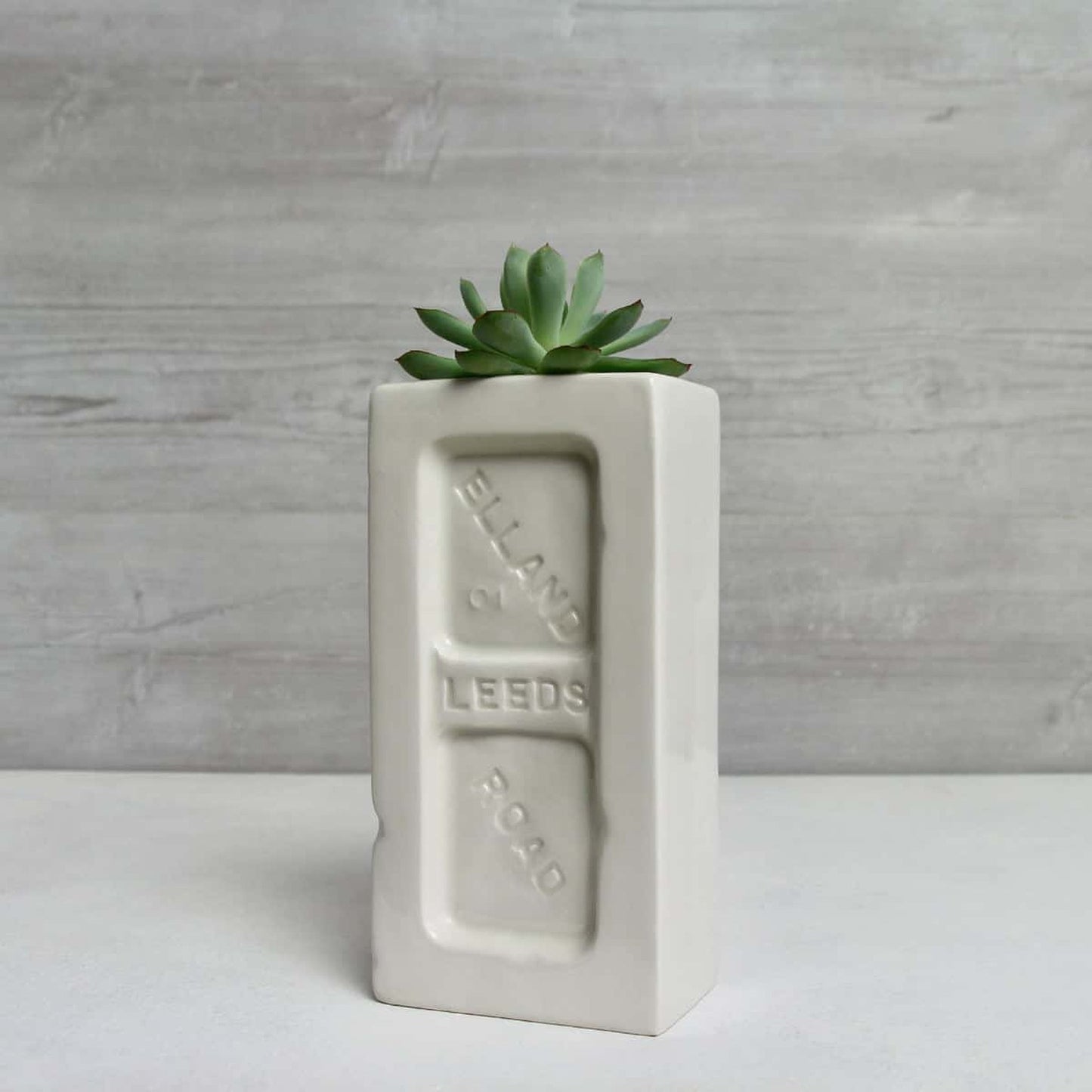 White Leeds Brick Vase