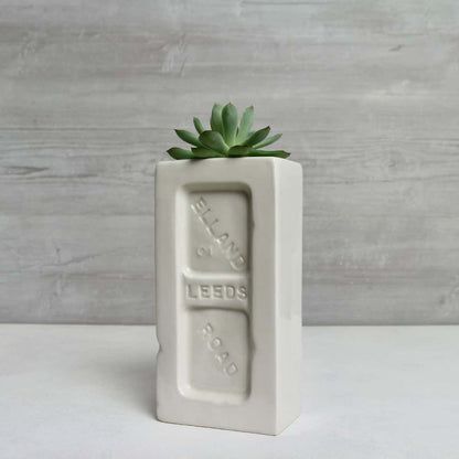 White Leeds Brick Vase