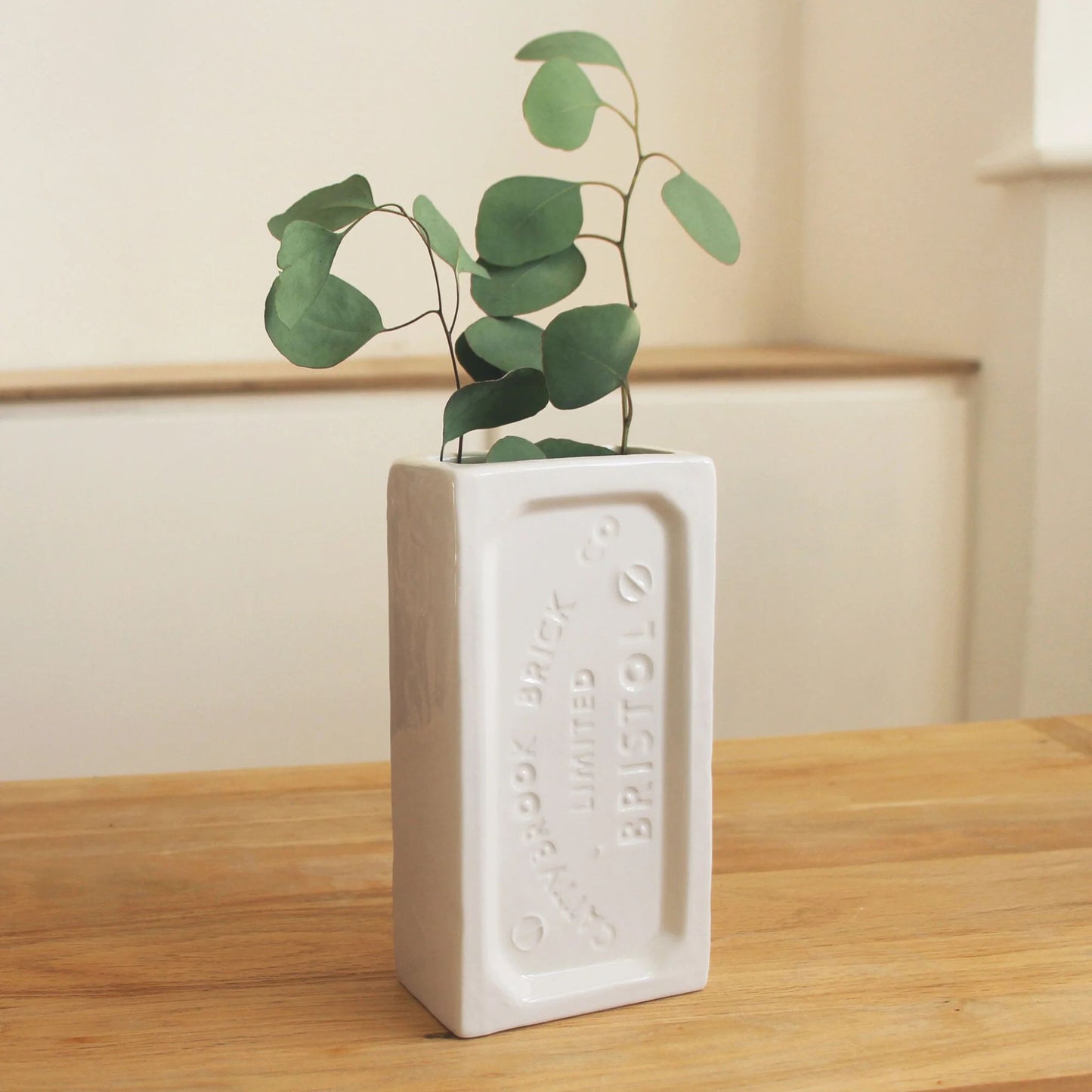 White Bristol Brick Vase