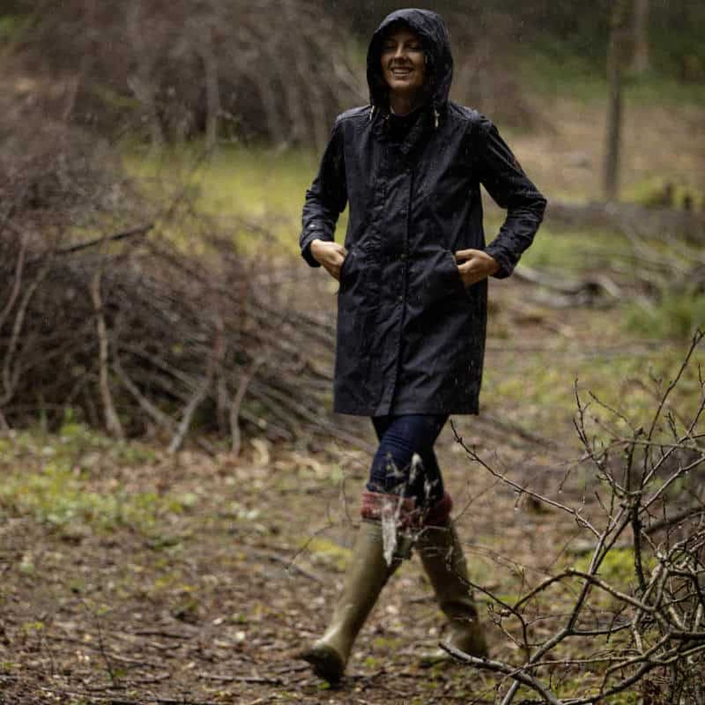 Women's Brighton Staywax Parka - Navy