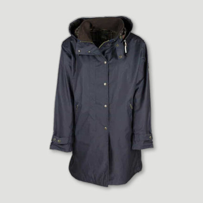 Women's Brighton Staywax Parka - Navy from Oxford Blue - British Made Waxed Jackets