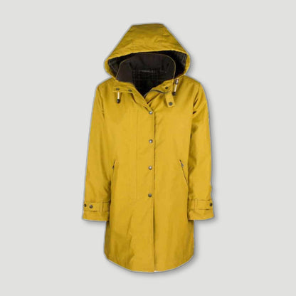 Women's Brighton Staywax Parka - Mustard from Oxford Blue - British Made Waxed Jackets