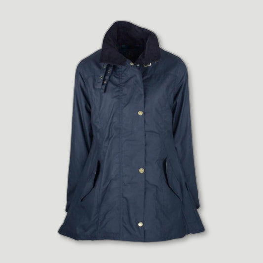 Women's Olivia Waxed Jacket - Navy from Oxford Blue - British Made Waxed Jackets
