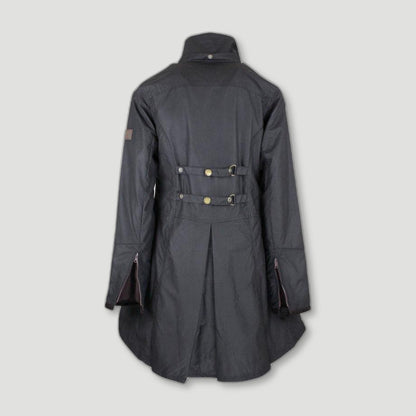 Back view of Women's Olivia Waxed Jacket - Navy from Oxford Blue - British Made Waxed Jackets