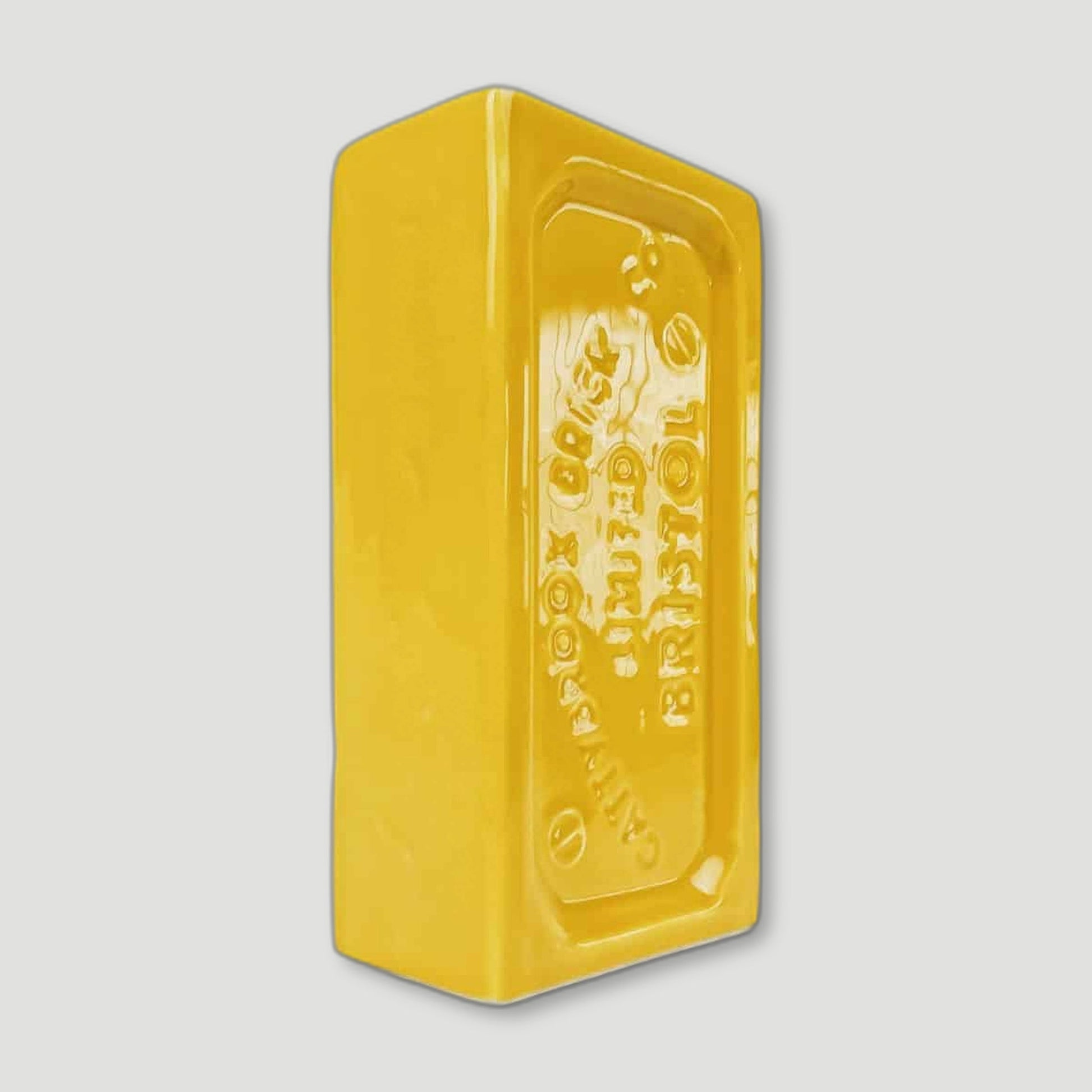 Side view of Yellow Bristol Brick Vase from Stolen Form - British Made Vases & Homeware