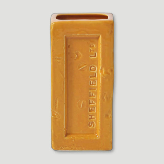 Front view of Yellow Sheffield Brick Vase from Stolen Form - British Made Vases & Homeware