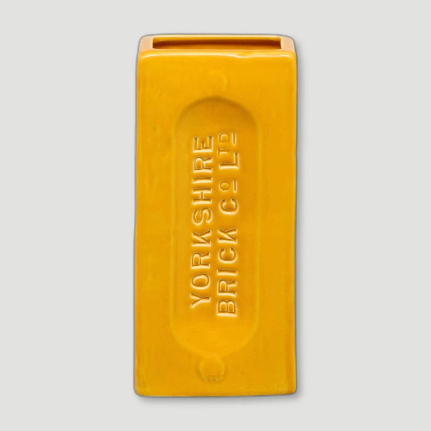 Front view of Yellow Yorkshire Brick Vase from Stolen Form - British Made Vases & Homeware