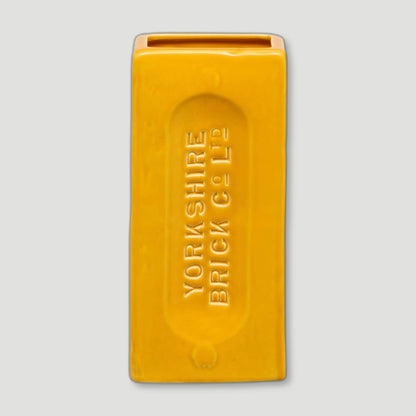 Front view of Yellow Yorkshire Brick Vase from Stolen Form - British Made Vases & Homeware