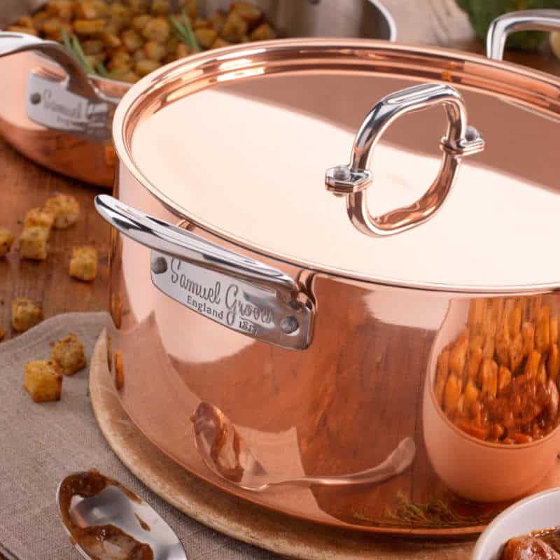 20cm Copper Induction Casserole Pan & Lid - Sir Gordon Bennett