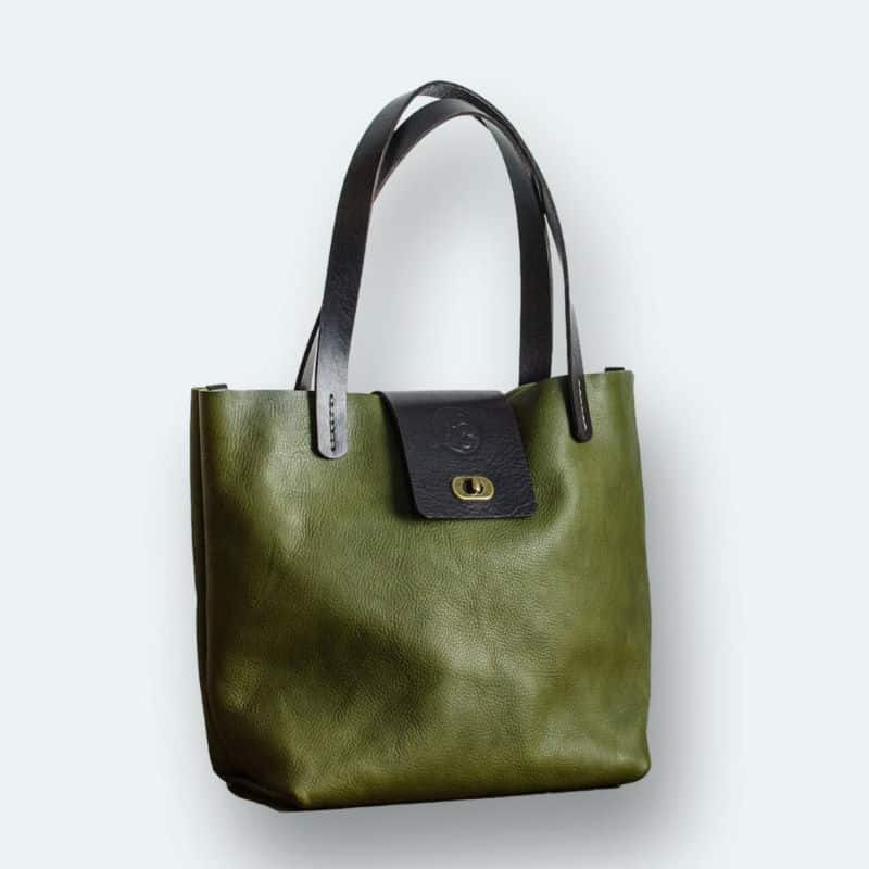 The Duo Bag: A Leather Mini Bag in Olive Green – Cold Gold