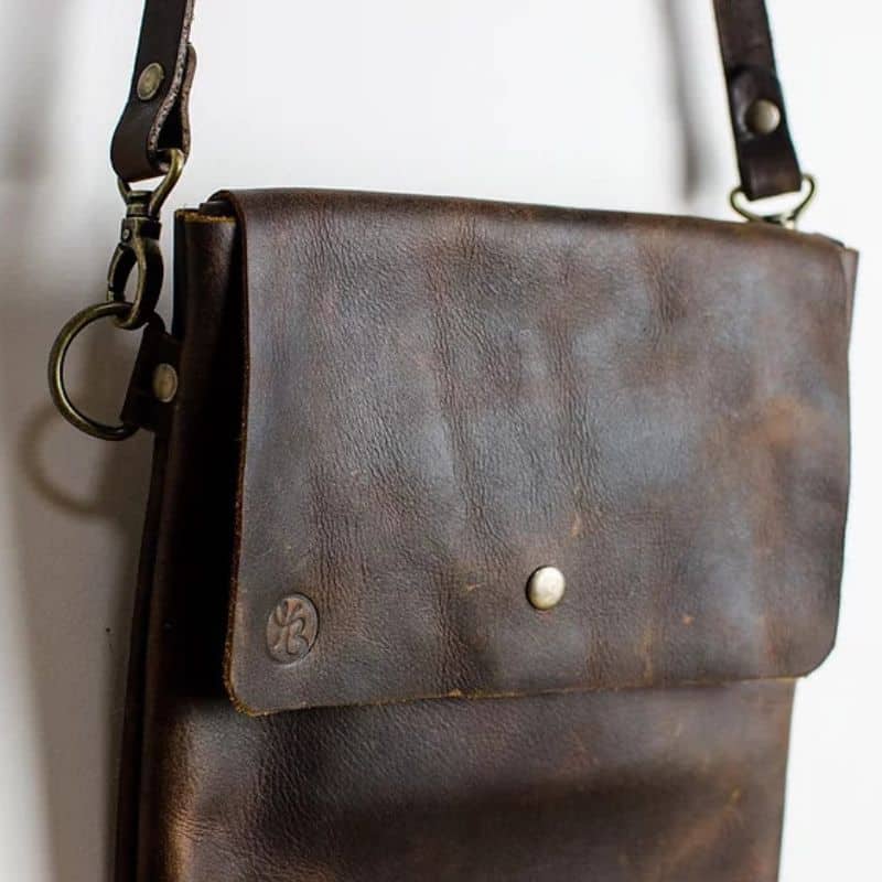 Brown Kodiak Leather Over The Shoulder Bag - SGB