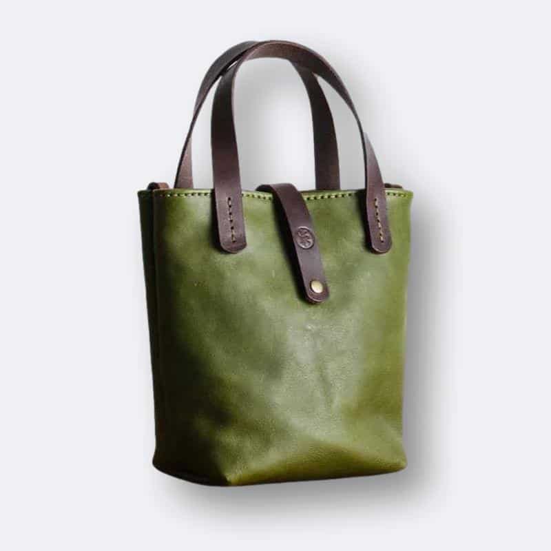 Olive Green Italian Leather Handbag Heather Borg Sgb 